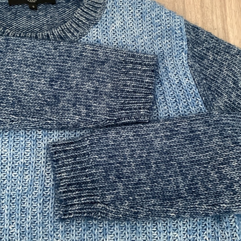 Tibi Crewneck Blue Colorblock Knit Pullover Sweater Women’s Size Small - Picture 10 of 10